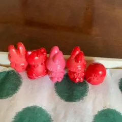 赤い動物フィギュアセット 5個入り
