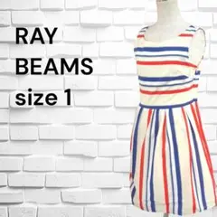 ♡　Ray BEAMS　レイビームス　ノースリーブワンピース　1　トリコロールのサムネイル