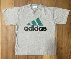 adidas 90s ビッグロゴプリントTシャツ　英字ロゴ　y2k 銀タグ