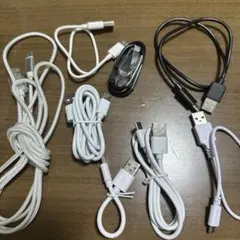 USBケーブルセット 8本 ホワイト ブラック