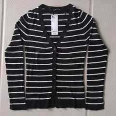 GU　UVカットボーダーVネックカーディガン　Mサイズ　タグ付き