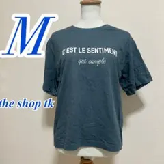 THE SHOP TK ロゴプリントTシャツ ブルー ホワイト M カジュアルのサムネイル