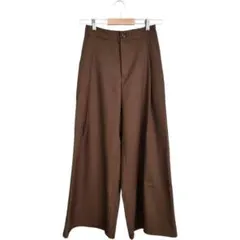 オゾック　パンツ　ブラウン　スラックス　ワイド　サイズ38　ポケット　通勤　通学