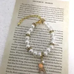 ハンドメイド　コットンパールブレスレット