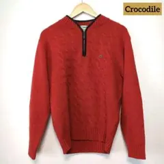 Crocodile ハーフジップ ニット セーター ケーブル編み Мサイズ