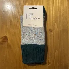 H FOOTWEAR エイチ フットウェア ポルトガル製 ソックスグリーン／オフ