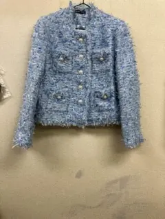 미사용 SHEIN ツイード風 ノーカラージャケット パールボタン