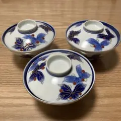 青い花柄 蓋つき煮物椀 6個セット - メルカリ