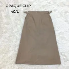 オペークドットクリップ　フレアスカート ベージュ L　ウエストゴムのサムネイル