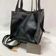 未使用品】ジャンニノターロ パネルバケツバッグ レザー 2way ブラック 