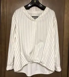 ハニーズ　トップス　ストライプ　Vネック　レディース　秋　美品　長袖