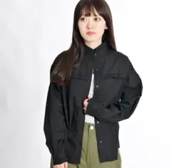 【完売商品】 WEGO スタンドフリルブラウス ブラック Fのサムネイル