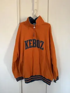KEBOZ オレンジ ハーフジップ トレーナー