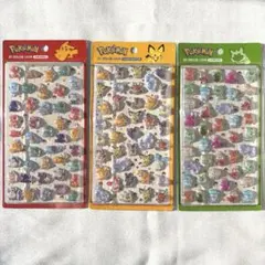 【3点セット】ポケモン 3Dクリスタルステッカー 韓国限定シール