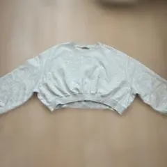 ZARAショート丈 クロップド スウェット グレー