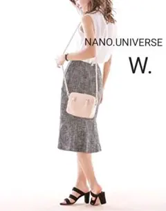 ナノユニバース★W.ダブリュー★リネン調マーメイドスカート★ブラック★未使用