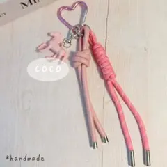 じゃらじゃらキーホルダー 馬 革 キーチャーム ストラップ ピンク ハート