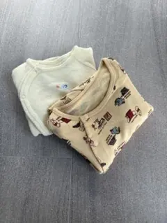 ベビー長袖ロンパース2枚　50cm〜60cm Disney、アカチャンホンポ