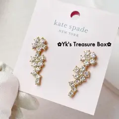 C053/kate spade/訳あり/ゴールド ジルコニア フラワー ピアス