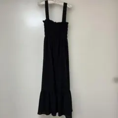 ローリーズファーム　ブラック シャーリングキャミワンピース