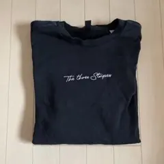 adidas ロングTシャツ 長袖シャツ M ブラック ストライプ