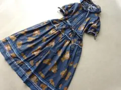 ピンクハウス　くま　テディベア　ローンフリル　ロングワンピース　フード