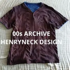 y2k ヘンリーネック グランパコア グランジ Tシャツ お兄系　平成　無地
