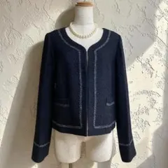 マッキントッシュフィロソフィー ノーカラー ラメツイードジャケット セレモニー