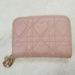 【LADY DIOR】スモールジップコインケース　カナージュ　ハート