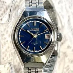 稼働品☆SEIKO 自動巻き時計 青文字盤 21 jewelsレディース腕時計
