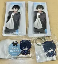 アクシア・クローネ ロング缶バッジ おなまえプレート アクリルキーホルダー