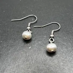 淡水パール 真珠 ピアス シンプル シルバー サージカルステンレス ハンドメイド