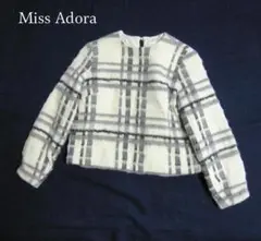 Miss Adora ウール・アルパカ チェック柄 起毛 クルーネックオーバー