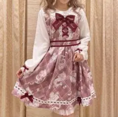 リズリサ LIZ LISA Sewing Bear柄ワンピース ピンク 地雷系 - メルカリ