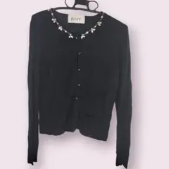 ROPE ビジュー付きブラックカーディガン　Mサイズ