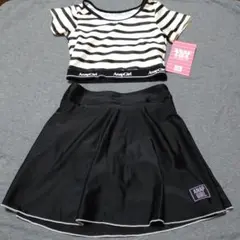 アナップガール　水着　140cm ブラック　アイボリー　セパレートタイプ　女の子