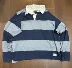 EDDIE BAUER ストライプ ポロシャツ L