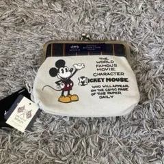 ミッキーマウス がま口ポーチ布製