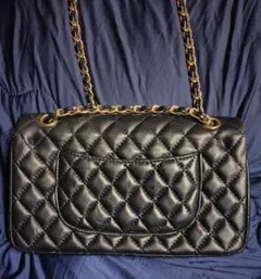 ブラック キルティング ショルダーバッグ