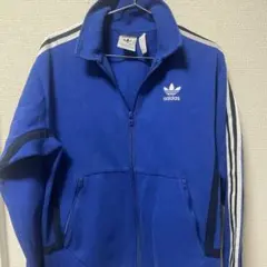 adidas 青 ジップアップジャージ M あのギャ