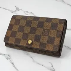 良品 ルイヴィトン ダミエ エベヌ ポルトモネ ビエ トレゾール 830