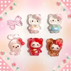 大粒キティ　直立キティちゃん　クリア　ハローキティ　ネイルパーツ　マイメロディのサムネイル