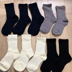 キッズ靴下 10足セット 黒 ネイビー グレー アイボリー　19〜24cmサイズ