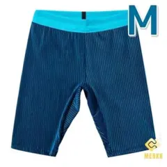 ランニングスパッツ　M　マラソン　ブルー　タイツ　ランニング　スパッツ