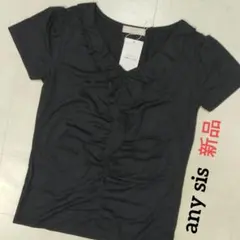 any sis　新品タグ付き　Tシャツ　M ブラック　黒色 カットソー