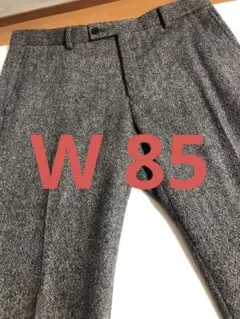 ユニクロ グレー系 カシミヤブレンドウール混紡 ヘリンボーン スラックス
