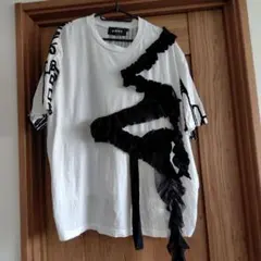 gommeドット柄レイヤード 半袖Tシャツ ブラック | Mercari