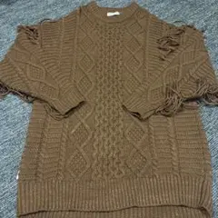 RODEO CROWN ブラウン フリンジセーター