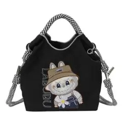 LABUBUラブブキャラクター　刺繍　軽量　ミニエコバッグ　ミニトートバック