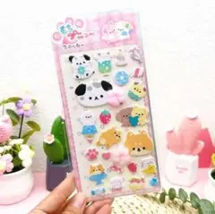 最安値 犬 キャラ ぷっくりシール 立体デコシール ぷにぷに シール交換